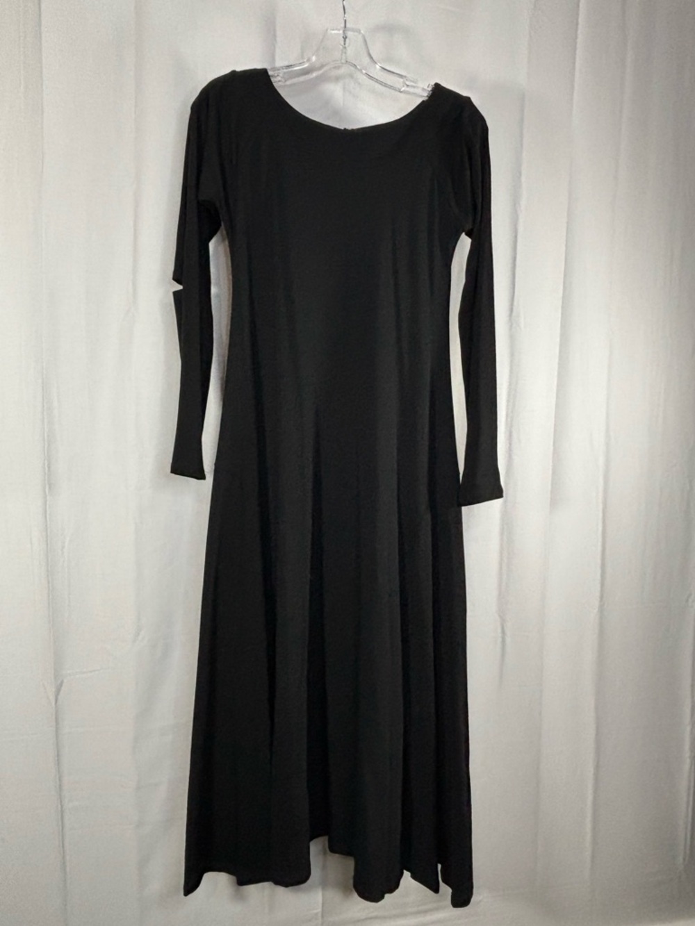NWT MATTHILDUR Black Long-Sleeve Cotton & Lycra Maxi Dress Size S